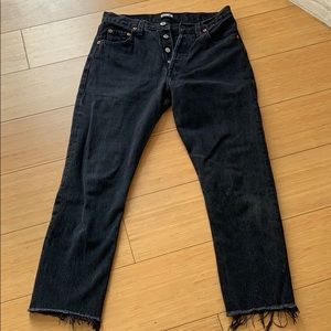 Reformation women’s repurposed black Levi’s 25/26